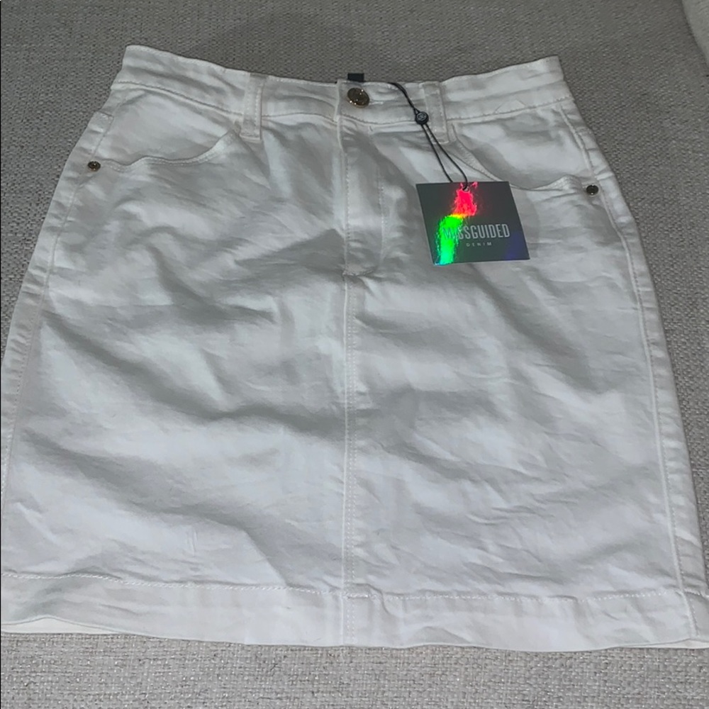 White mini skirt